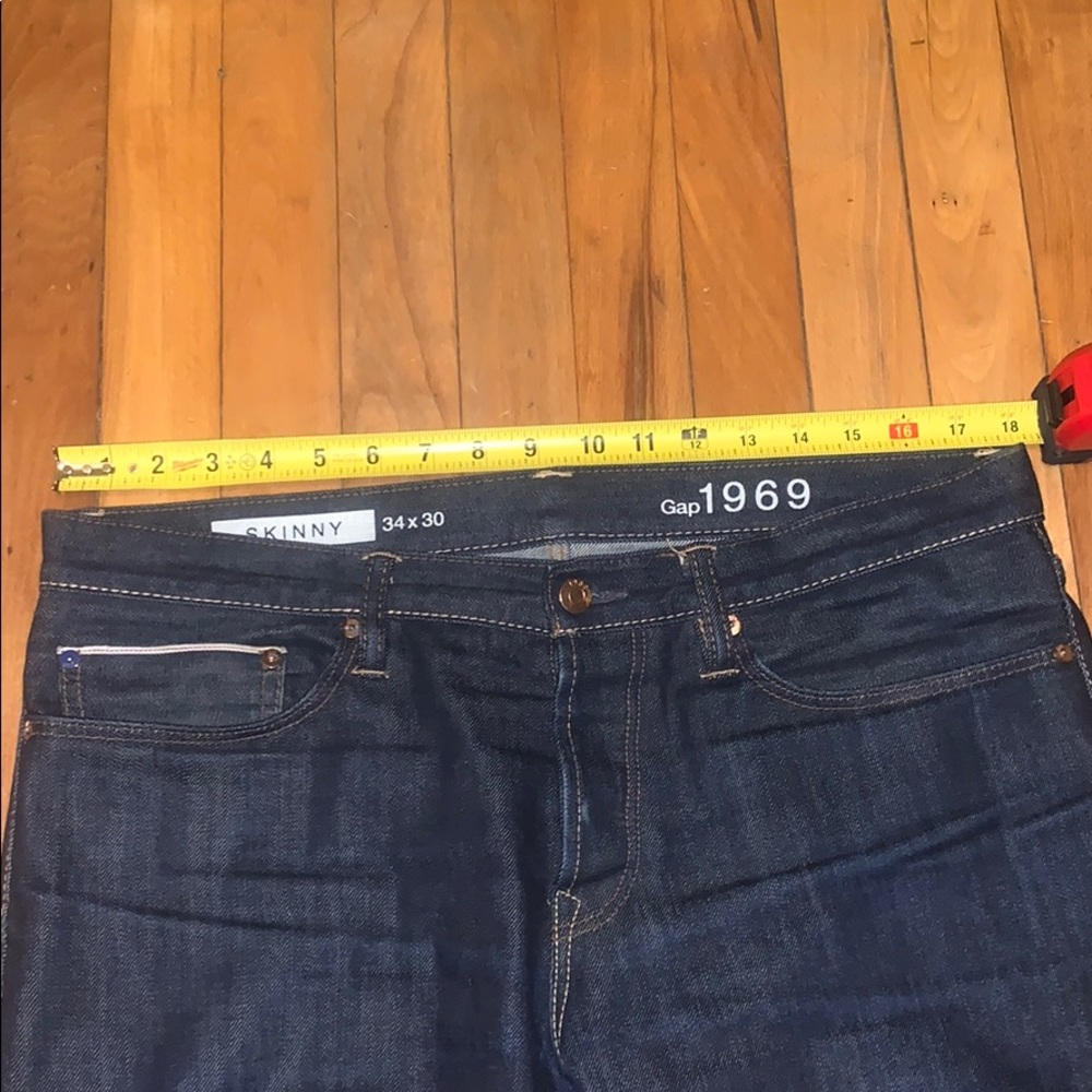 Gap 34x30 skinny Selvedge jeans dark wash
